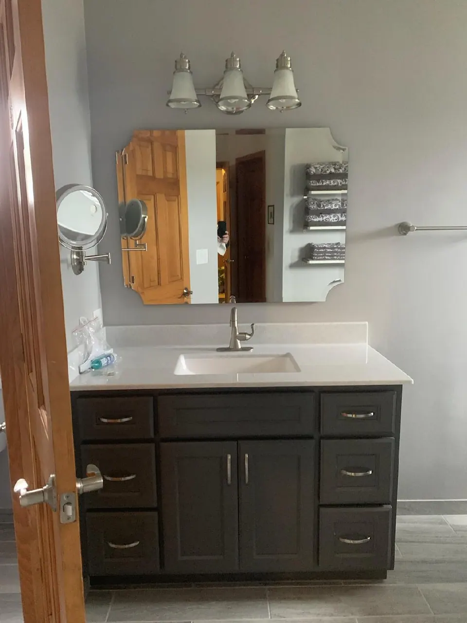 Finished bathroom vanity and cabinetry, an Excel install in Chicagoland's south suburbs