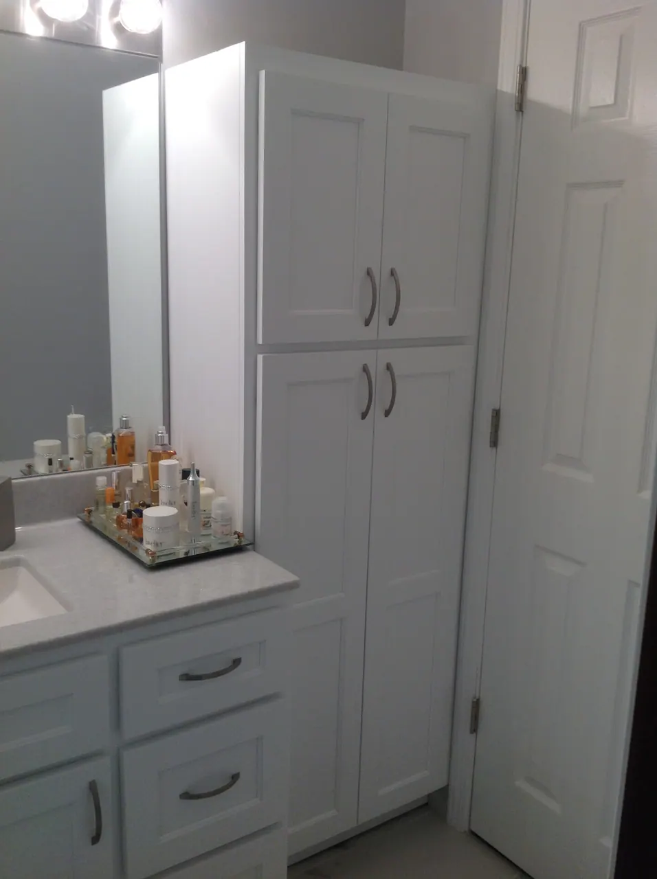 Finished bathroom vanity and cabinetry, an Excel install in Chicagoland's south suburbs