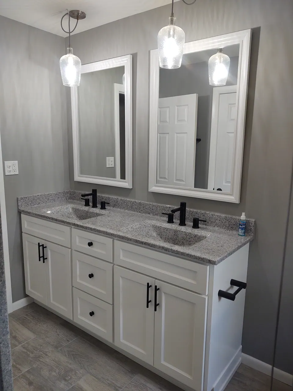 Finished bathroom vanity and cabinetry, an Excel install in Chicagoland's south suburbs