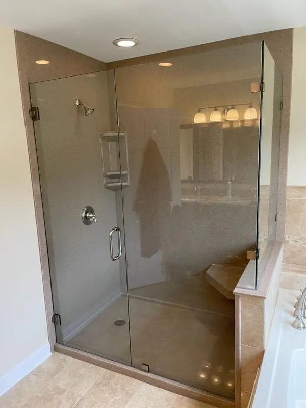 Finished walk-in shower, an Excel install in Chicagoland's south suburbs