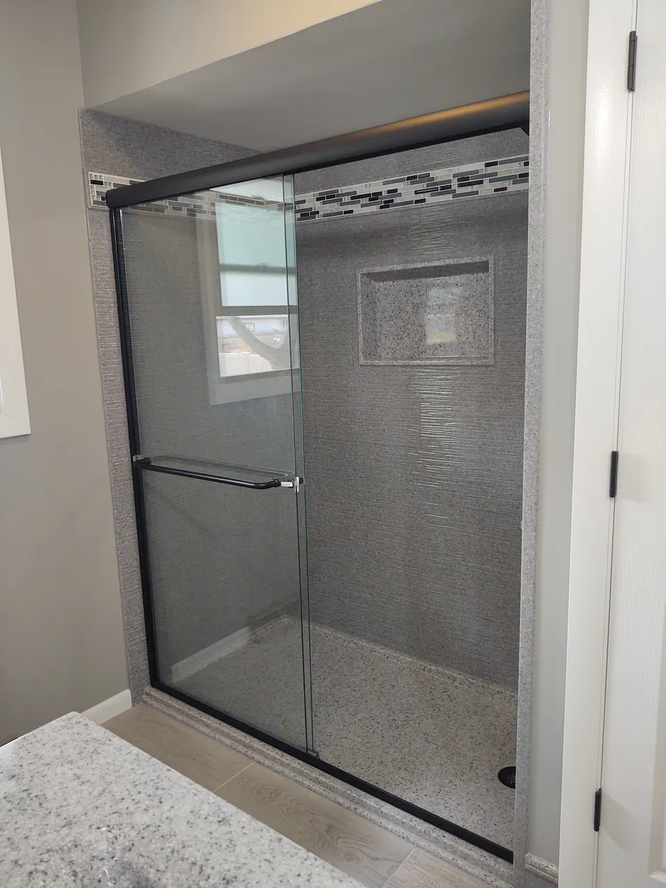 Finished walk-in shower, an Excel install in Chicagoland's south suburbs