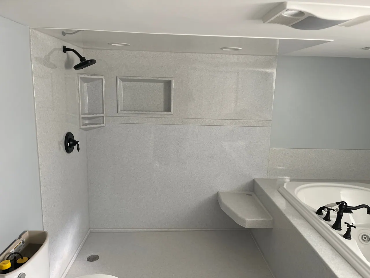 Finished walk-in shower, an Excel install in Chicagoland's south suburbs